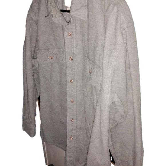 Vtg Shirt Field & Stream Mens XL Flannel Gray Lng Sleeve Heavyweight 100% Cotton - Picture 3 of 7